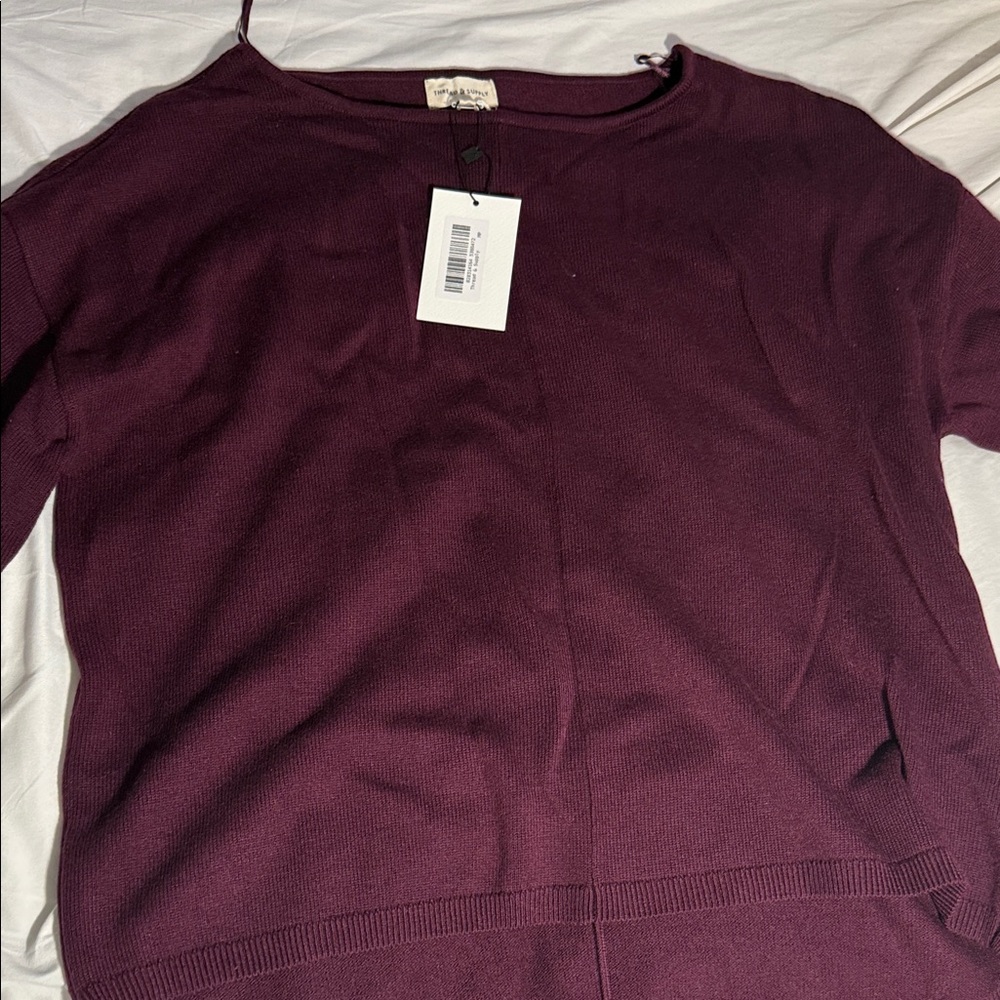 Thread & Supply Deep Plum Knit Top